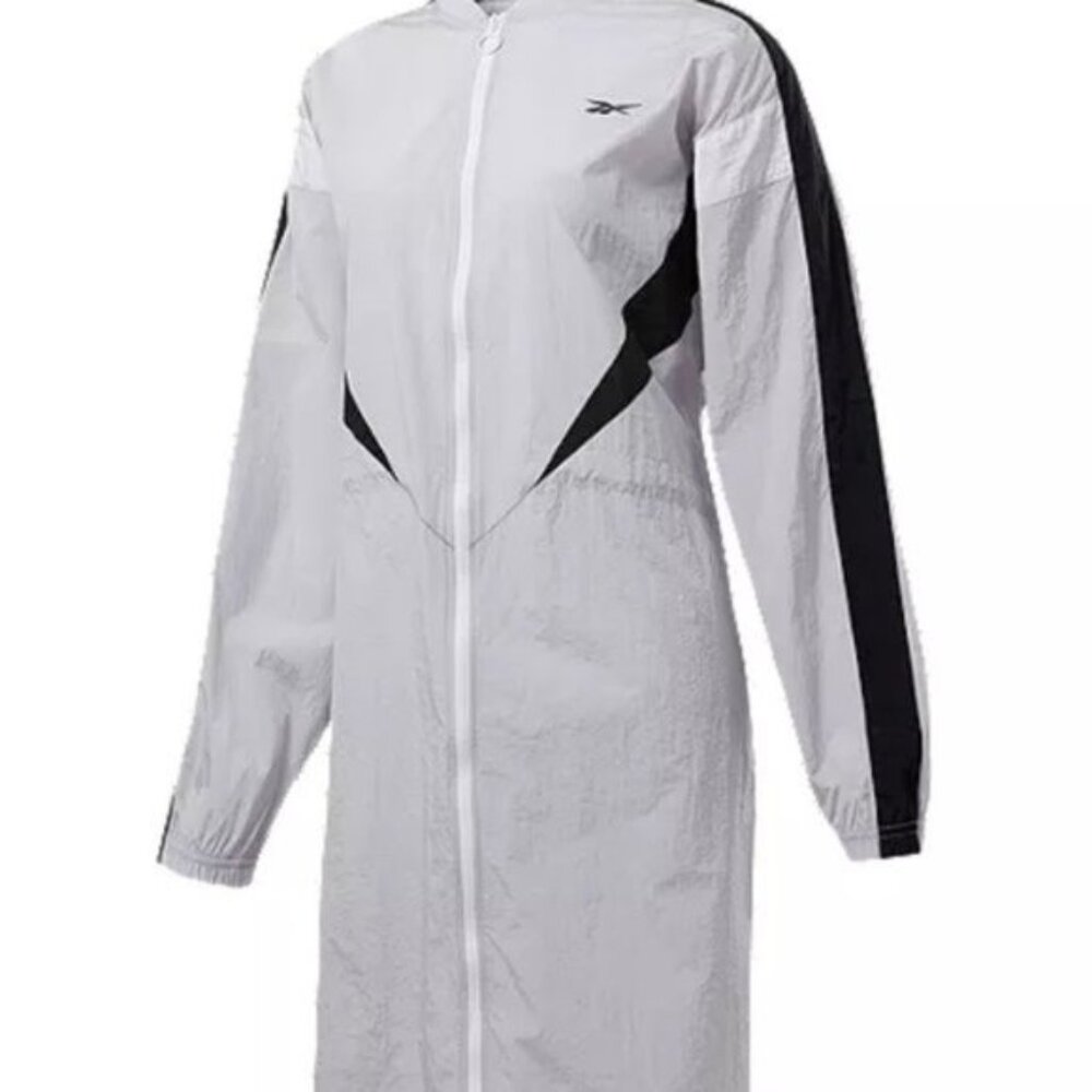 New Reebok Woven Long Sleeve Stirling Grey Bomber Collar 3/4 Length Coat WMN 2X